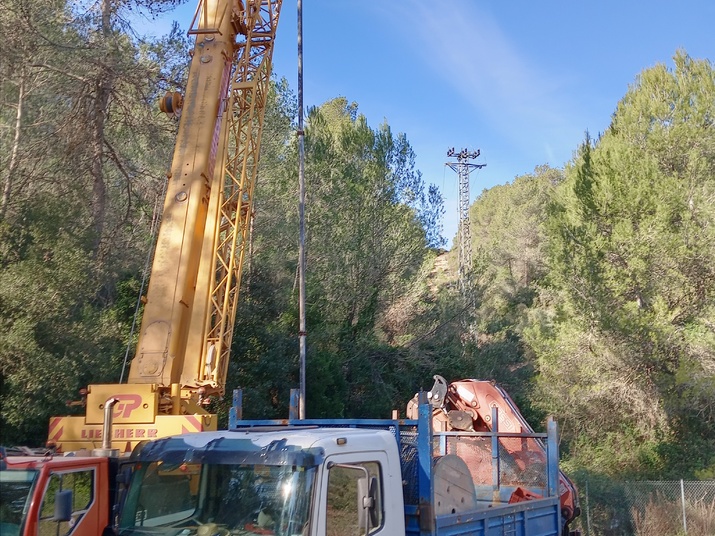 Trabajos de extracción pozo Lledoner 3, Vallirana